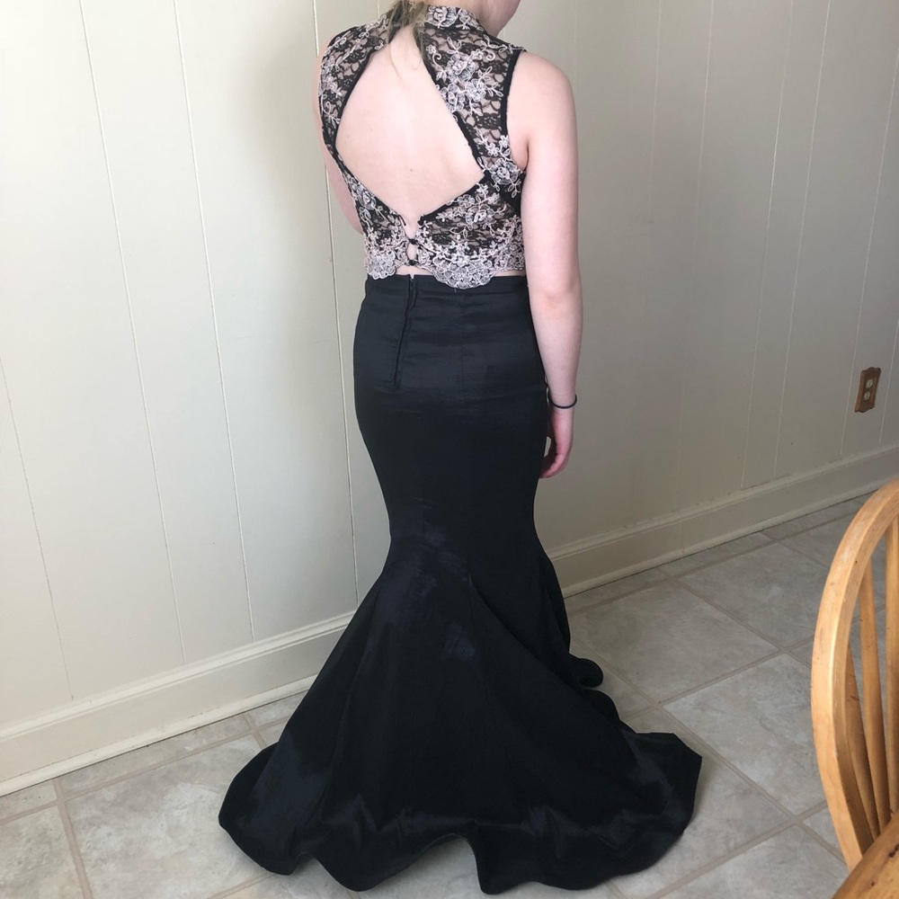 Two piece backless mermaid prom dress - Picture 3 of 8